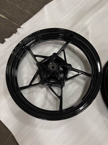 Refurbished OEM Kawasaki Ninja 400 Z400 Front + Rear Wheel Set 2018-2024 | Gloss Black
