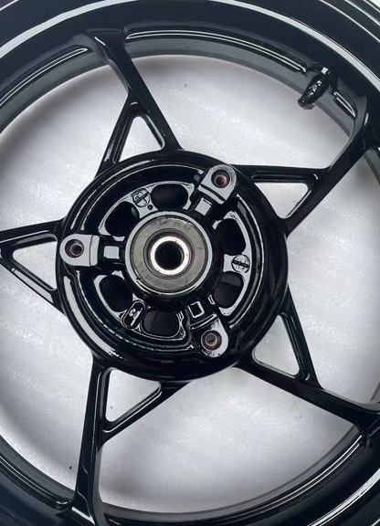 Refurbished OEM Kawasaki Ninja 400 Z400 Rear Wheel 2018-2024 | Gloss Black Recoat