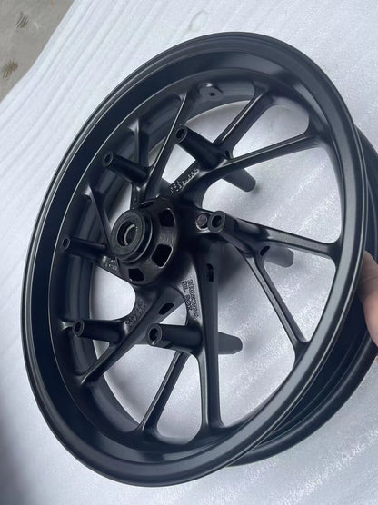 Honda CBR650F front wheel repaint matte black straight true condition detail