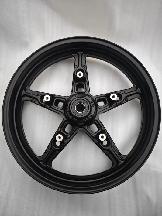 BMW R nineT Pure Racer front cast wheel 3.5x17 OEM 36318562526 repainted satin black overview
