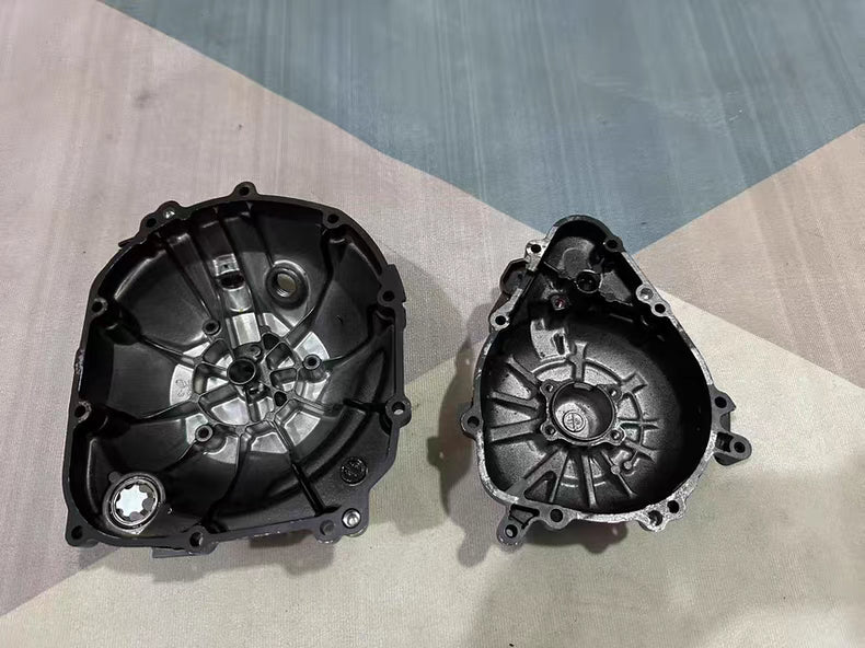 Engine Clutch Cover & Pulse Cover Assembly Kit - KAWASAKI Z1000 / SX ABS (2010-2016) - Professionally Repainted | OEM 14032-0589 14031-0131