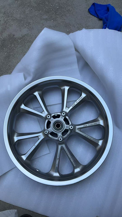 GL1800 front wheel rim straight-on face view showing complete spoke and rim structure Gold Wing