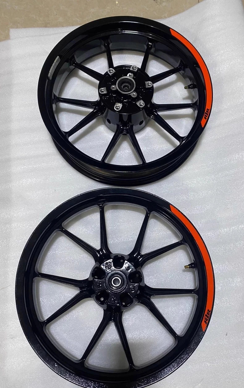 14-16 KTM Duke 390 Front Rear Black Wheel Rims A Pair Set Straight Repaint